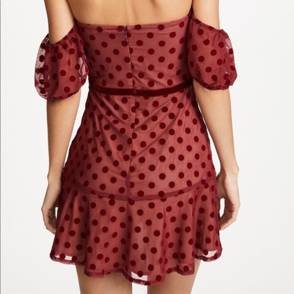 For Love and Lemons Dotty Strapless Dress (red) - Picture 5 of 6